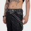 Y2K Punk Rivet Leather Belts Star PU Waist Strap Double Row Hollow vintage punk rock waistband goth subculture street hip-hop