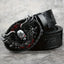 HERSHINE Men's Vintage Embossed Leather Belt (1 Piece), Skull Ghost Buckle, Y2K Gothic Punk Rock Hip Hop Accessory,spring,summer