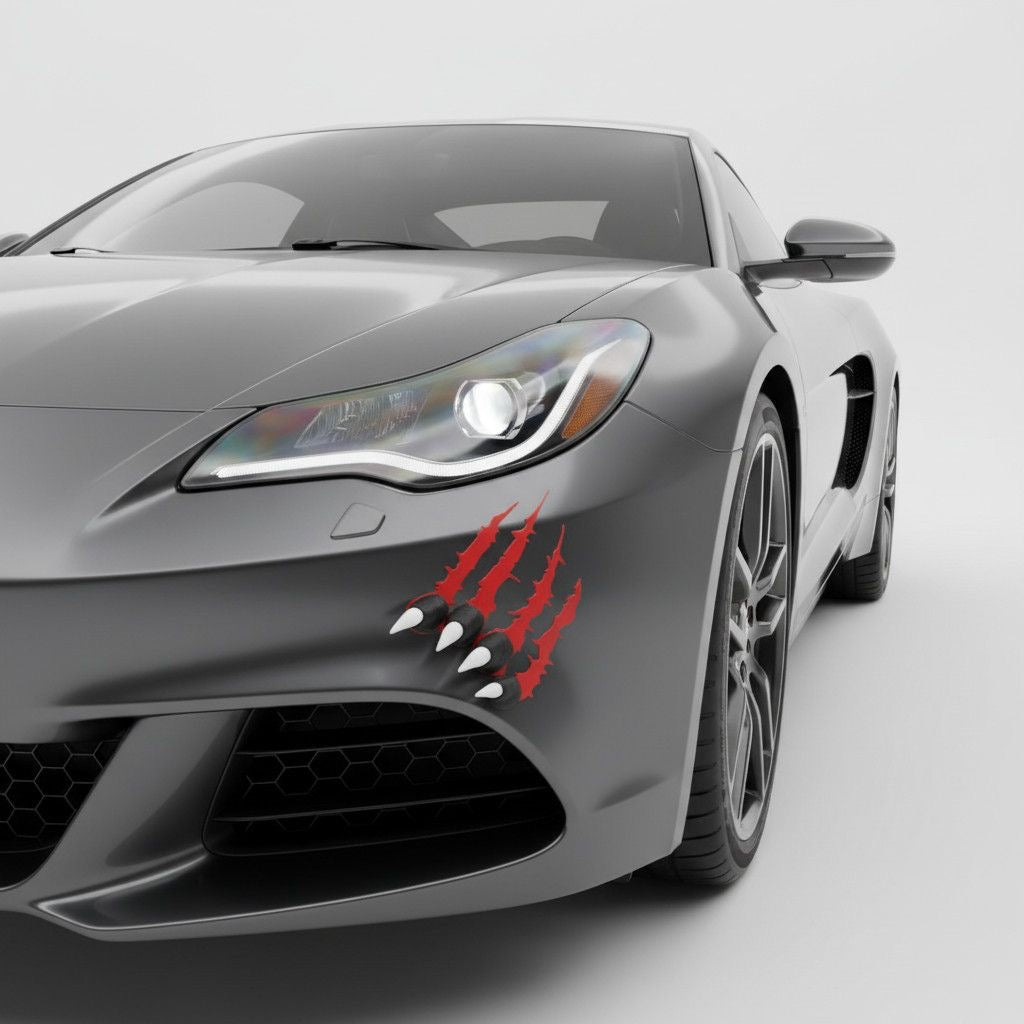 Creative 3D "Venom Claw" decal—versatile sticker for covering scratches; suitable for headlights, wheel arches, and electric vehicle bodies