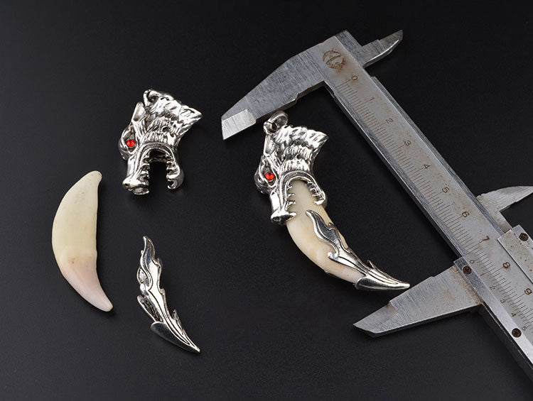 Punk Fashion Brave Men Wolf Gog Teeth Spike Pendant Necklace Women Men Lucky Jewelry Classic Fang Tooth Amulet Pendant Necklace