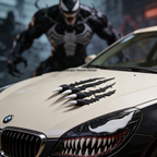 Creative 3D "Venom Claw" decal—versatile sticker for covering scratches; suitable for headlights, wheel arches, and electric vehicle bodies.