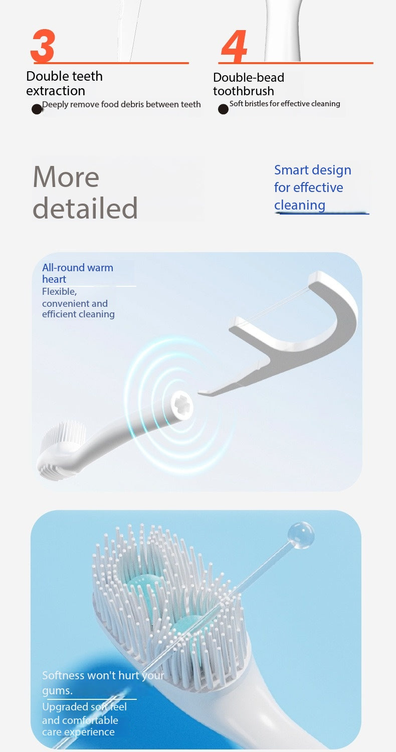 20PCS Burst Beads Toothbrush with Two Line Dental Floss, Popping Beads Water-Saving Disposable Toothbrush for Trip Outdoor Daily Care