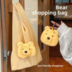 Winnie the Pooh Foldable Shopping Bag Supermarket Grocery Shopping Storage Bag Portable Bag Keychain Pendant Charm