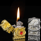 Cool Dragon Kerosene Lighter Windproof Reusable for Men Smoking(B) | Cool Dragon Kerosene Lighter Windproof Kerosene Lighters Vintage Reusable Trench Lighter Grinding Wheel Lighters