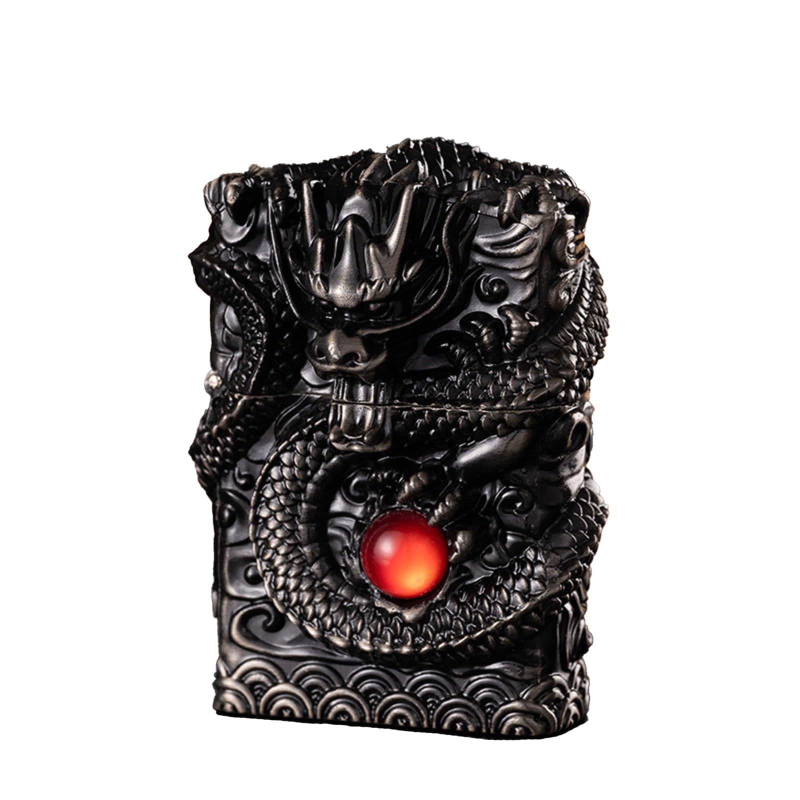 Cool Dragon Kerosene Lighter Windproof Reusable for Men Smoking(B) | Cool Dragon Kerosene Lighter Windproof Kerosene Lighters Vintage Reusable Trench Lighter Grinding Wheel Lighters