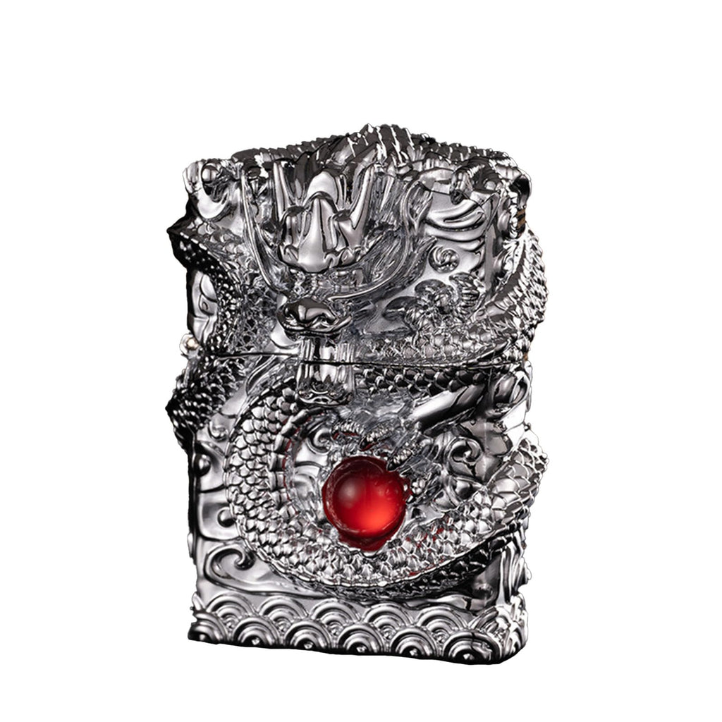 Cool Dragon Kerosene Lighter Windproof Reusable for Men Smoking(B) | Cool Dragon Kerosene Lighter Windproof Kerosene Lighters Vintage Reusable Trench Lighter Grinding Wheel Lighters