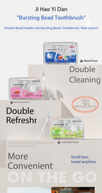20PCS Burst Beads Toothbrush with Two Line Dental Floss, Popping Beads Water-Saving Disposable Toothbrush for Trip Outdoor Daily Care