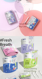20PCS Burst Beads Toothbrush with Two Line Dental Floss, Popping Beads Water-Saving Disposable Toothbrush for Trip Outdoor Daily Care