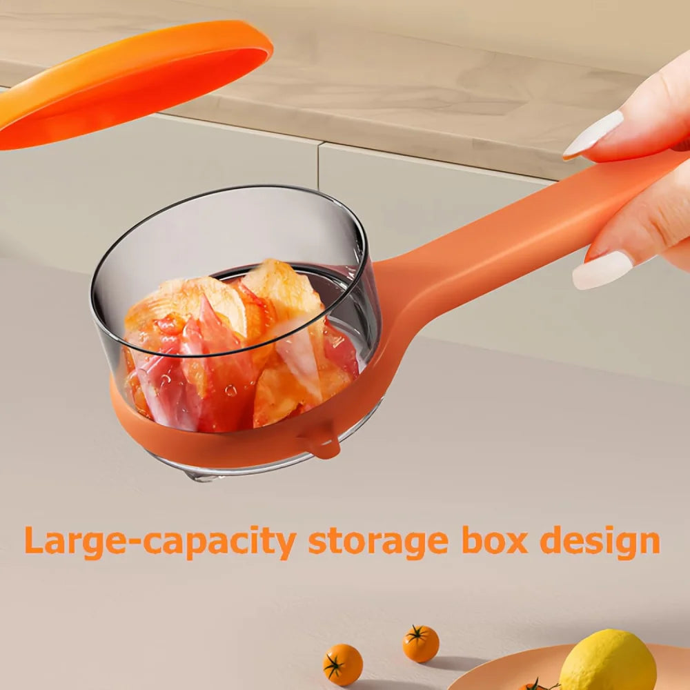 Peeler with Storage Box, Fruit and Vegetable Peeler, Double-Sided Stainless Steel Multi-Functional Peeler, Suitable for Kitchen