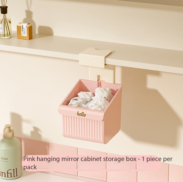 Wall-mounted mirror cabinet storage box can be stacked with onion, ginger, garlic storage hanging basket, household bathroom toiletries storage basket Secondary image