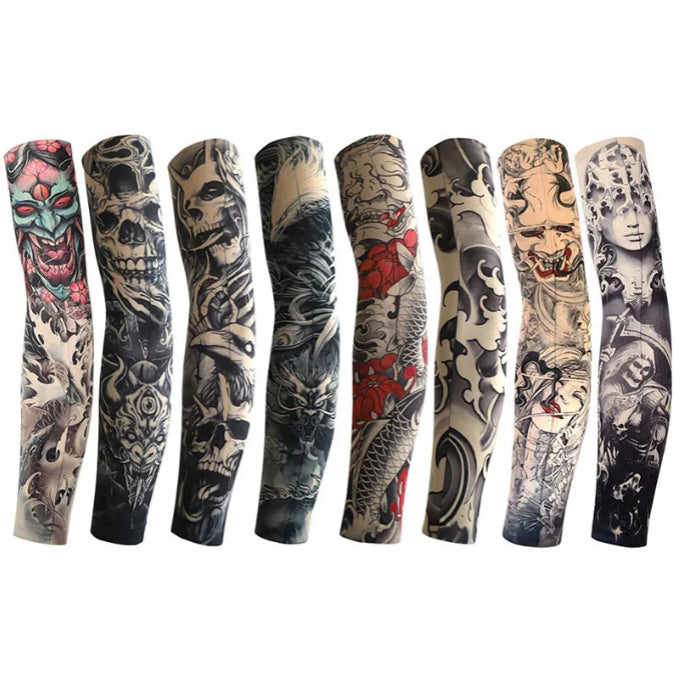 Tattoo Sleeves Unisex Summer Cycling Sun Protection Arm Covers Beach Driving Fishing Breathable Nightclub Elastic Sleeves