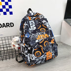 High school backpack boys ins trendy cool personality graffiti college student schoolbag women's casual simple versatile backpack