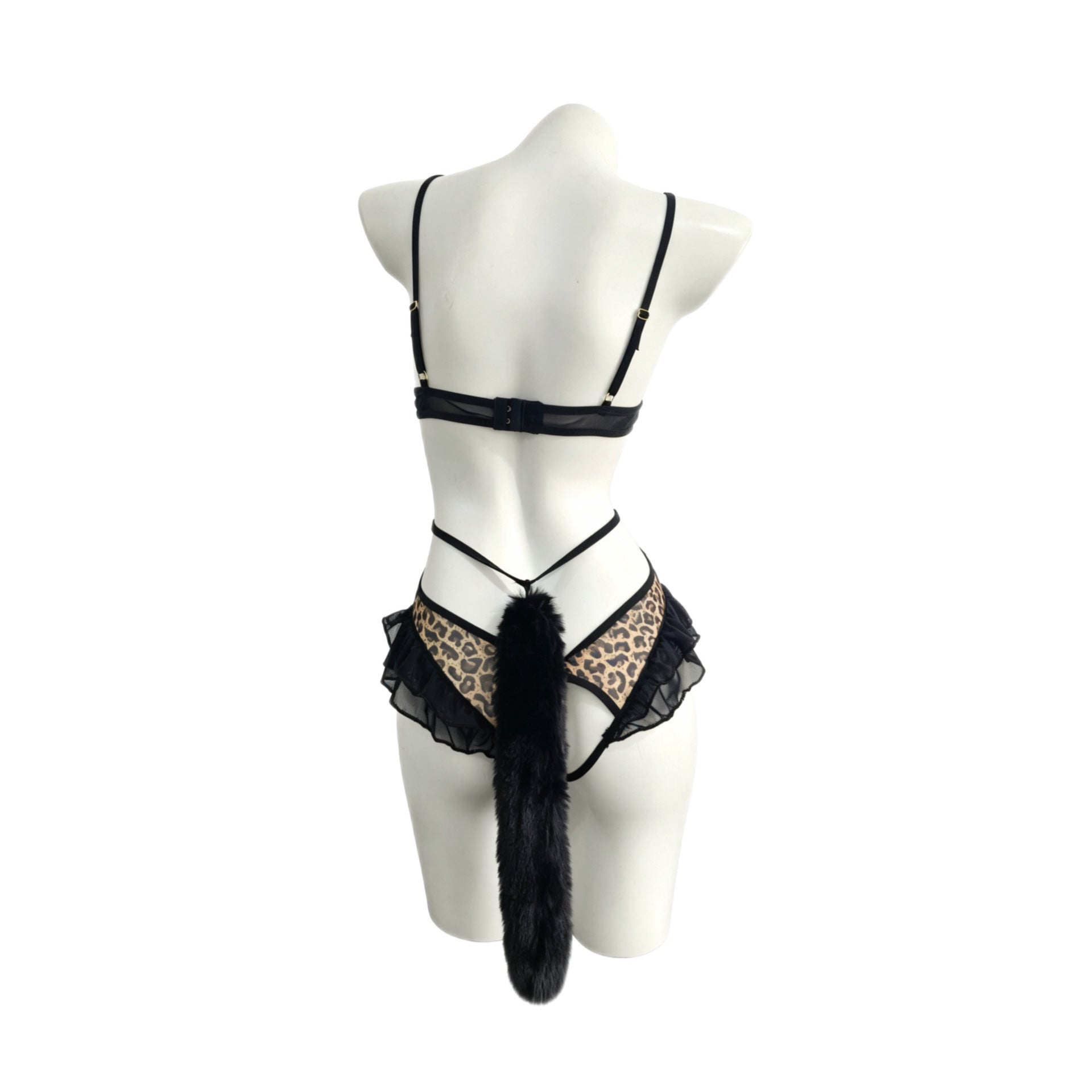 Leopard Print Erotic Underwear Lingerie Sexy Onesie Flirting Free Bead String Pure Desire Uniform Temptation With Tail