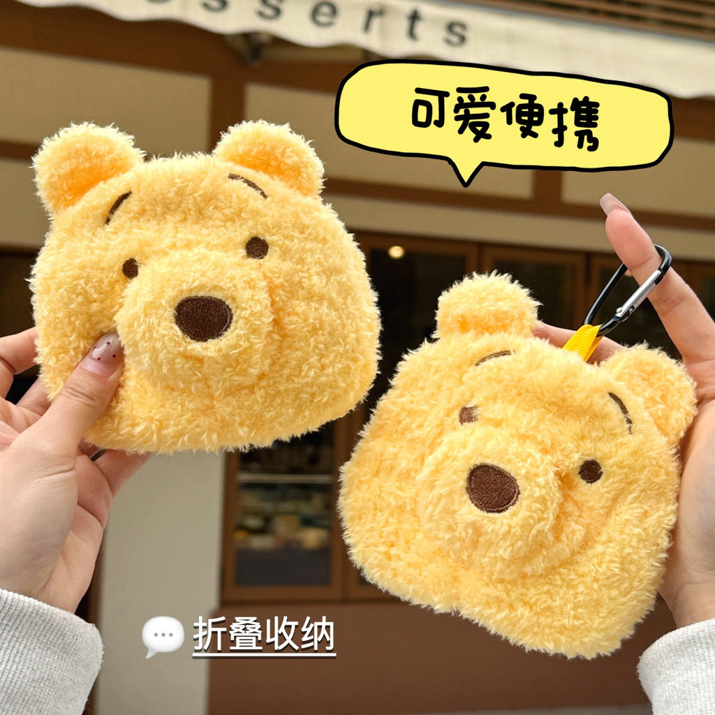 Winnie the Pooh Foldable Shopping Bag Supermarket Grocery Shopping Storage Bag Portable Bag Keychain Pendant Charm