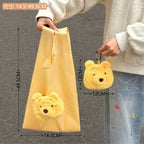 Winnie the Pooh Foldable Shopping Bag Supermarket Grocery Shopping Storage Bag Portable Bag Keychain Pendant Charm