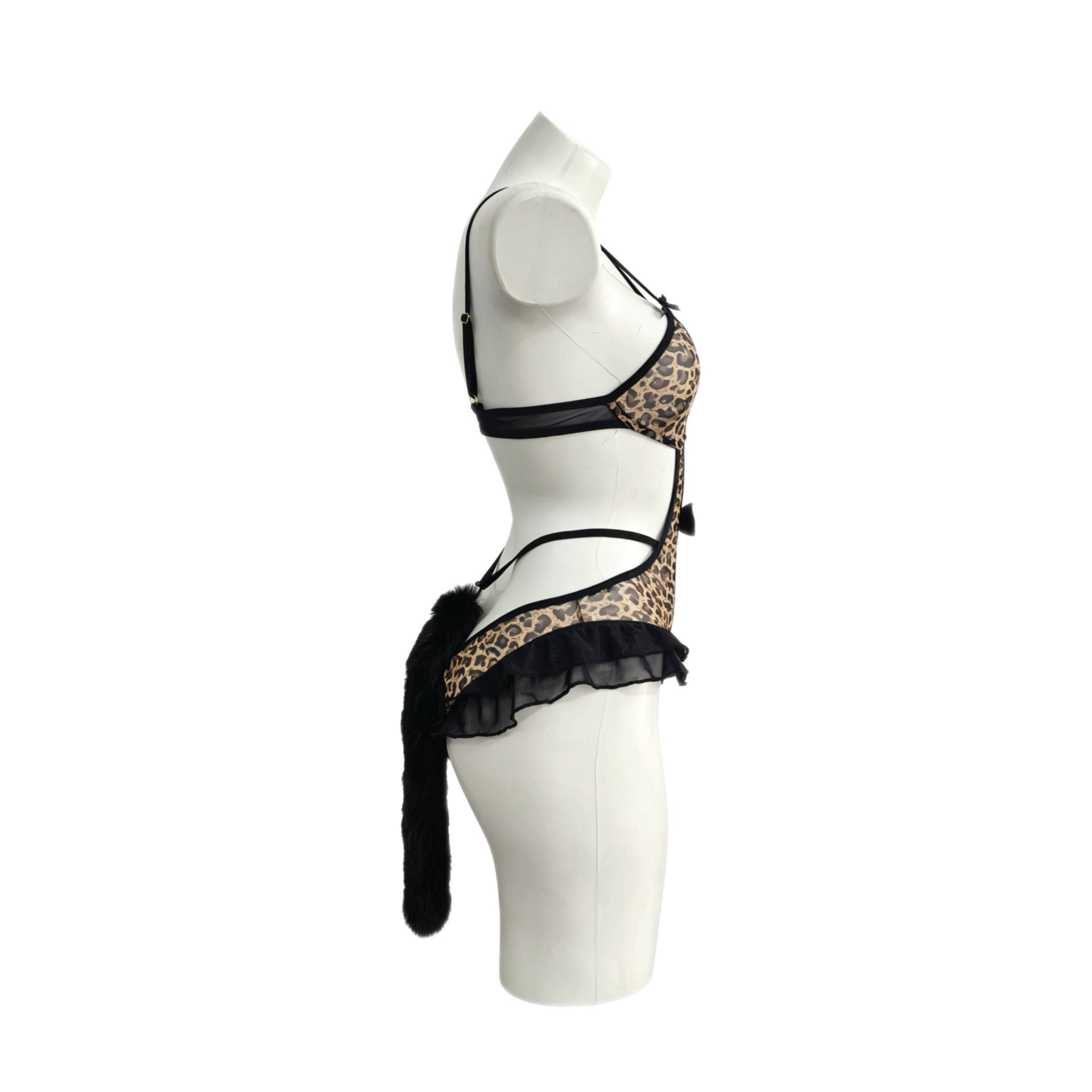 Leopard Print Erotic Underwear Lingerie Sexy Onesie Flirting Free Bead String Pure Desire Uniform Temptation With Tail