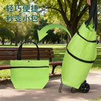 Large capacity shopping bag with wheel Portable foldable tug bag Folding home shopping cart Shopping camping storage