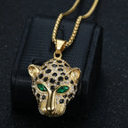Vintage Stainless Steel Leopard Head Pendant Necklace Gothic Hip Hop Classic Animal Necklaces For Men Fashion Party Jewelry Gift