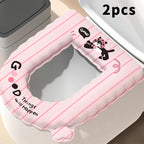 2pcs Waterproof Sticky Toilet Seat Cover - Soft Handle, All-Season Universal for Home