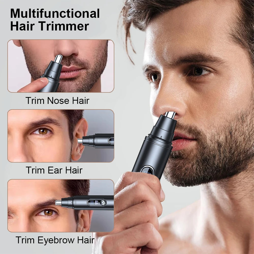 Electric Nose Hair Trimmer USB Rechargeable Nose and Ear Hair Clipper Portable Nose Hair Remover Facial Hair Removal Device 副图