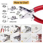 9.5mm Metal Hollow Five-Claw Snap Button For Installing Clothes Bag Sewing And DIY Craft Hand Pliers Tool