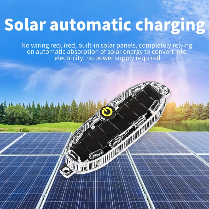 1PC Solar Car Warning Light Adhesive Automotive Warning Lights LED Flashing Light For Vehicles Solar Car Night Lights For Cars