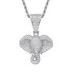 New Elephant Head Hip-hop Pendant with Gold Micro Inlaid Animal Hip-hop Accessory  necklace