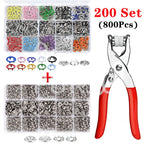 9.5mm Metal Hollow Five-Claw Snap Button For Installing Clothes Bag Sewing And DIY Craft Hand Pliers Tool