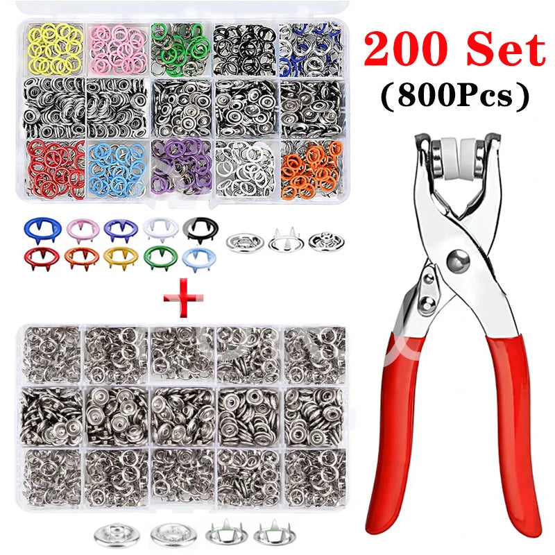 9.5mm Metal Hollow Five-Claw Snap Button For Installing Clothes Bag Sewing And DIY Craft Hand Pliers Tool मुख्य तस्बिर
