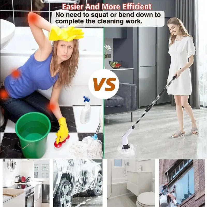 Multifunctional Electric Cleaning Brush Electric Cordless Spin Scrubber Toilet Mops Portable Cleaning Tool For Kitchen/Bathroom/