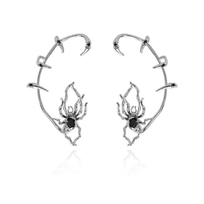 Hyperbole Silver Color Spider Drop Earrings For Women Simple Design Harajuku Insect Spiders Dangle Earring Party Jewelry