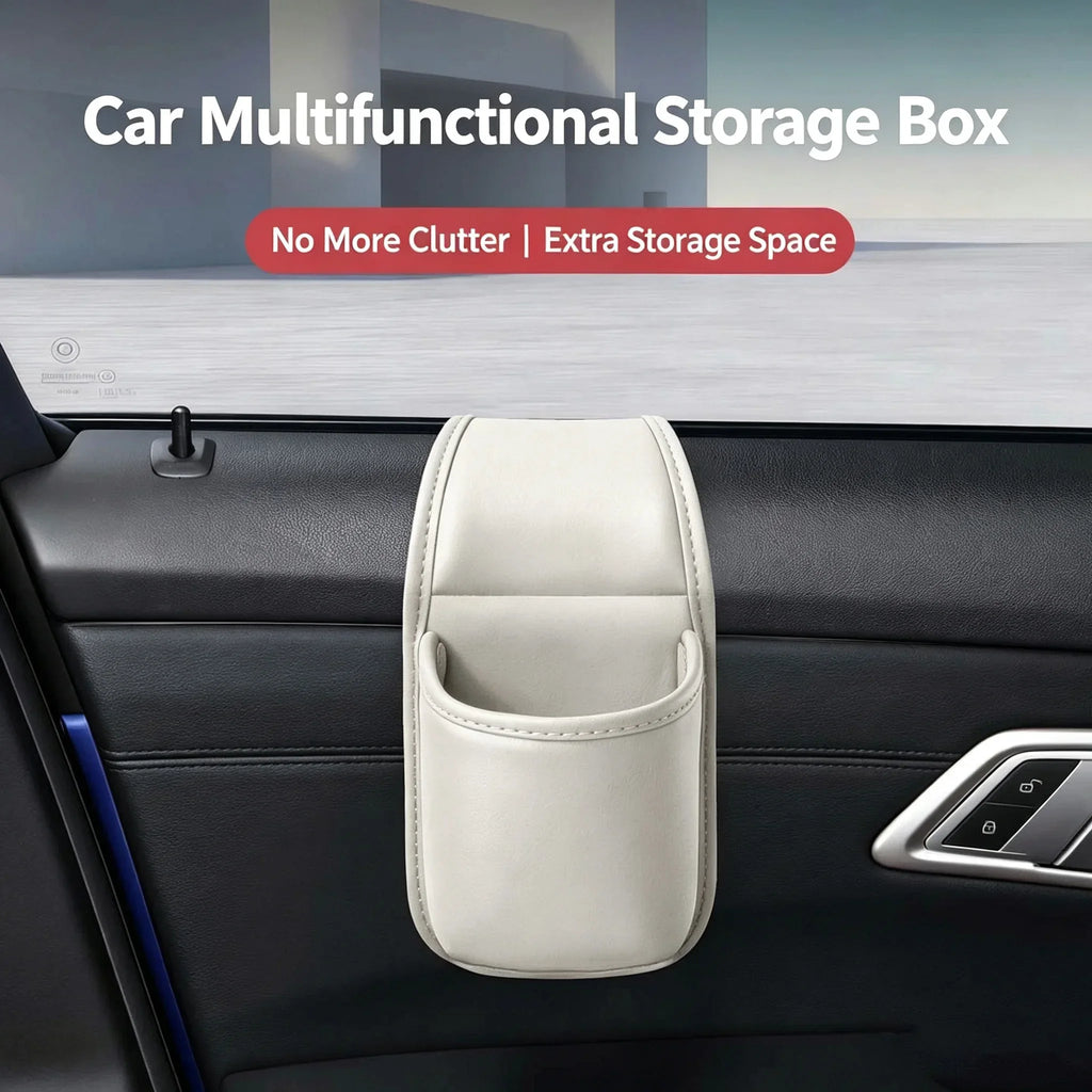 PU Car Door Cup Holder Multifunctional Adhesive Storage Pocket Auto Door Mount Drink Bottle Holder Phone Sundries Storage Bag