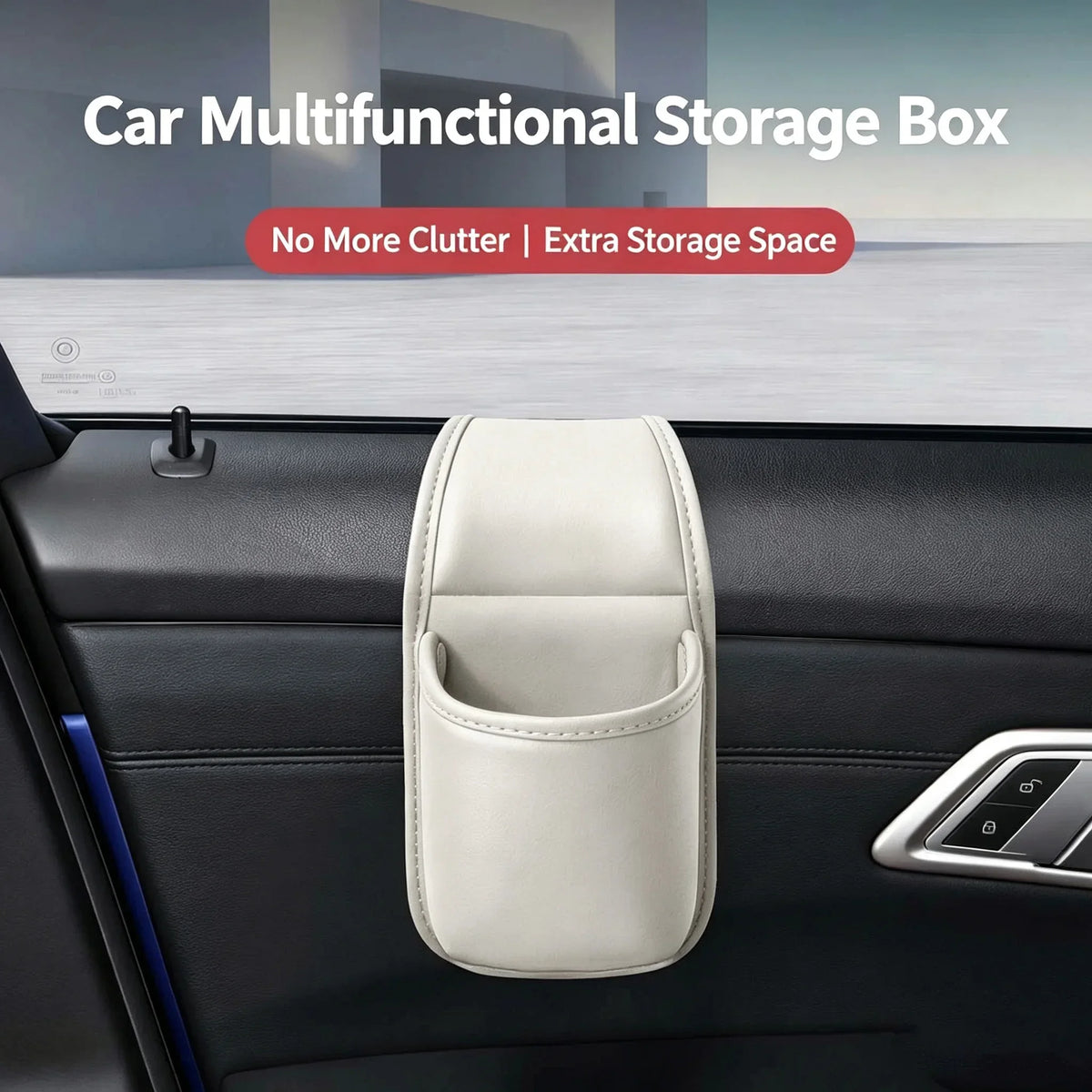 PU Car Door Cup Holder Multifunctional Adhesive Storage Pocket Auto Door Mount Drink Bottle Holder Phone Sundries Storage Bag