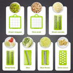 16PCS Vegetable Chopper Set Multi‑Function Kitchen Slicer Dicer Shredder Handle Food Grater for Potato Onion Vegetable Cutting
