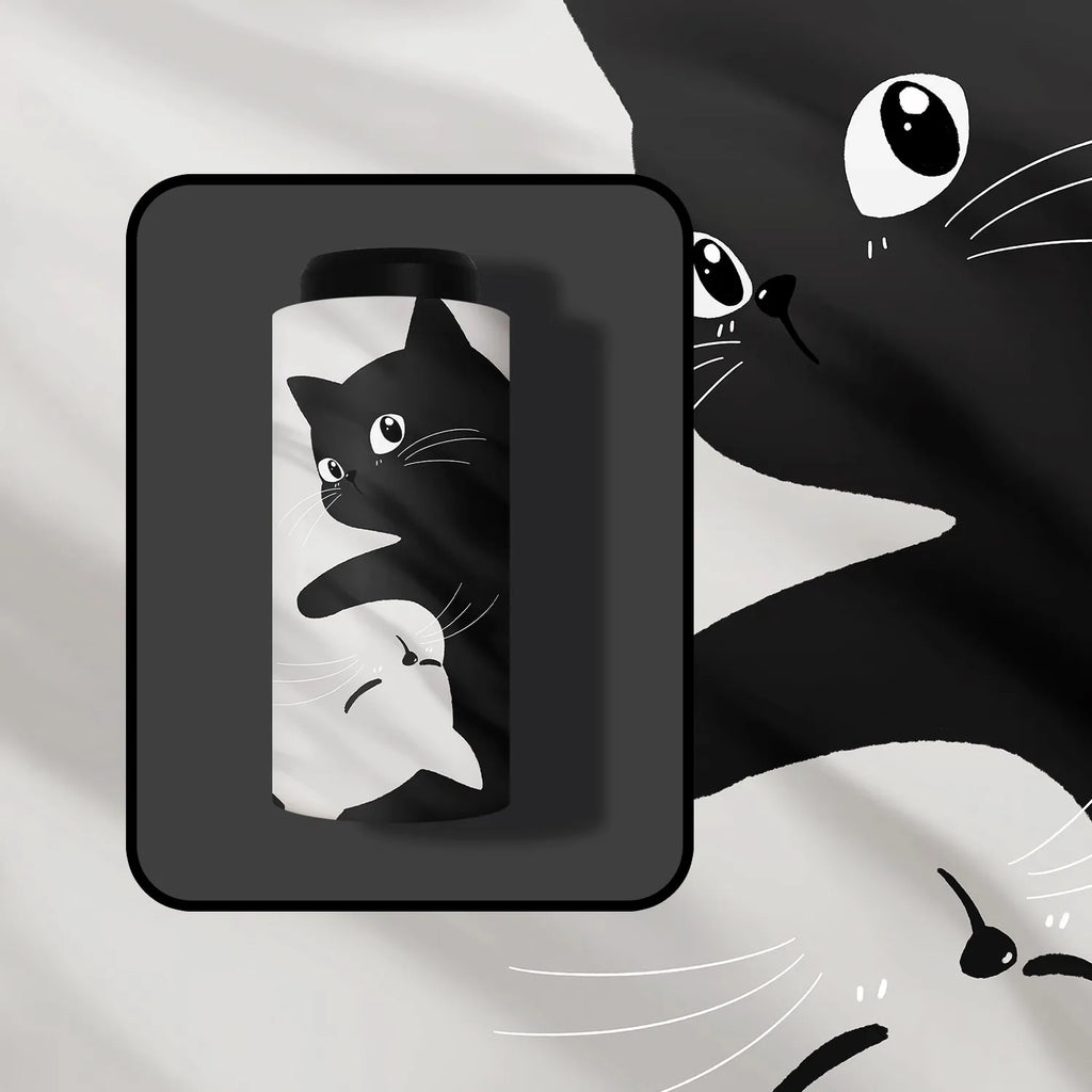 Classic Tuxedo Cats Auto Parasol - Heavy Duty UPF 50+ Black Lining, 8 Fiberglass Ribs Wind Resistant, Digital Print Foldable for
