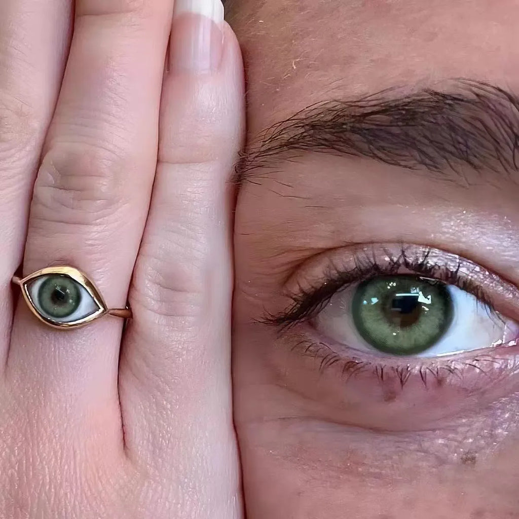 Vintage Gothic Fashion Hip Hop Devil's Eye Punk Exaggerated Chic Ring Men's Personalized Creative Trend Jewelry Halloween Gifts