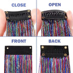 93cm Glitter Hair Tinsel Extension with BB Clips Laser Gold Silver Tinsel Hair Braided Girls Headwear Braiding Hair Decor Tools