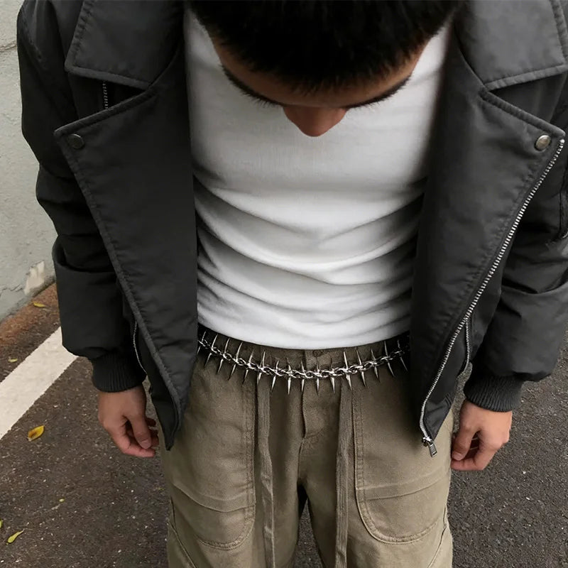 Gothic Spike Copper Waist Chain, Fashion Jewelry Accessories for Men and Women, Edgy Hip Hop Trouser Chain, Punk Style Jeans Cha