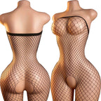 Breast Wrapping Teddies Bodysuit Strapless Underwear Fishnet Hollow Bodystocking Erotic Bodysuits Sexy Crotchless Lingerie Women