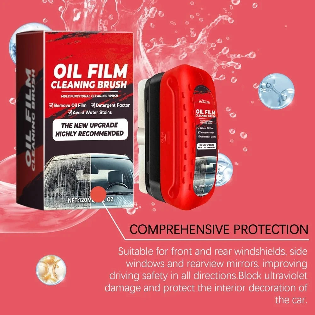 1pcs Oil Film Cleaning Brush,Glass Wipe Board Cleanin Brush Portable Effective Oil Film Cleaning Tool for Car Windshield