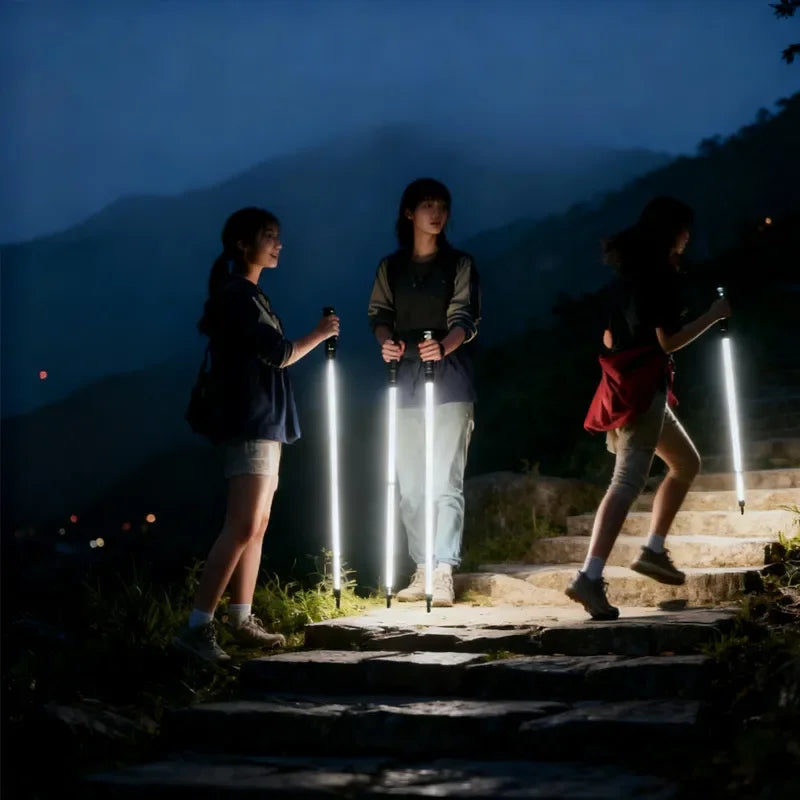 Luminous LED Lighted Hiking Trekking Pole Ultralight Portable Professional Night Climbing Outdoor Equipment