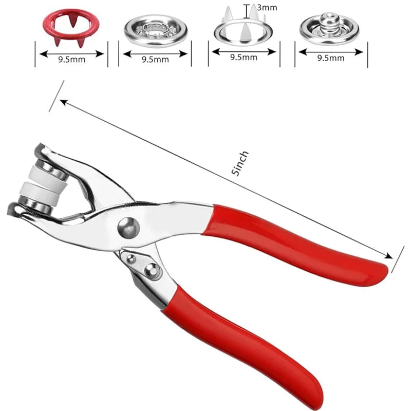 9.5mm Metal Hollow Five-Claw Snap Button For Installing Clothes Bag Sewing And DIY Craft Hand Pliers Tool उप चित्र