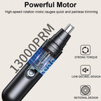 Electric Nose Hair Trimmer USB Rechargeable Nose and Ear Hair Clipper Portable Nose Hair Remover Facial Hair Removal Device