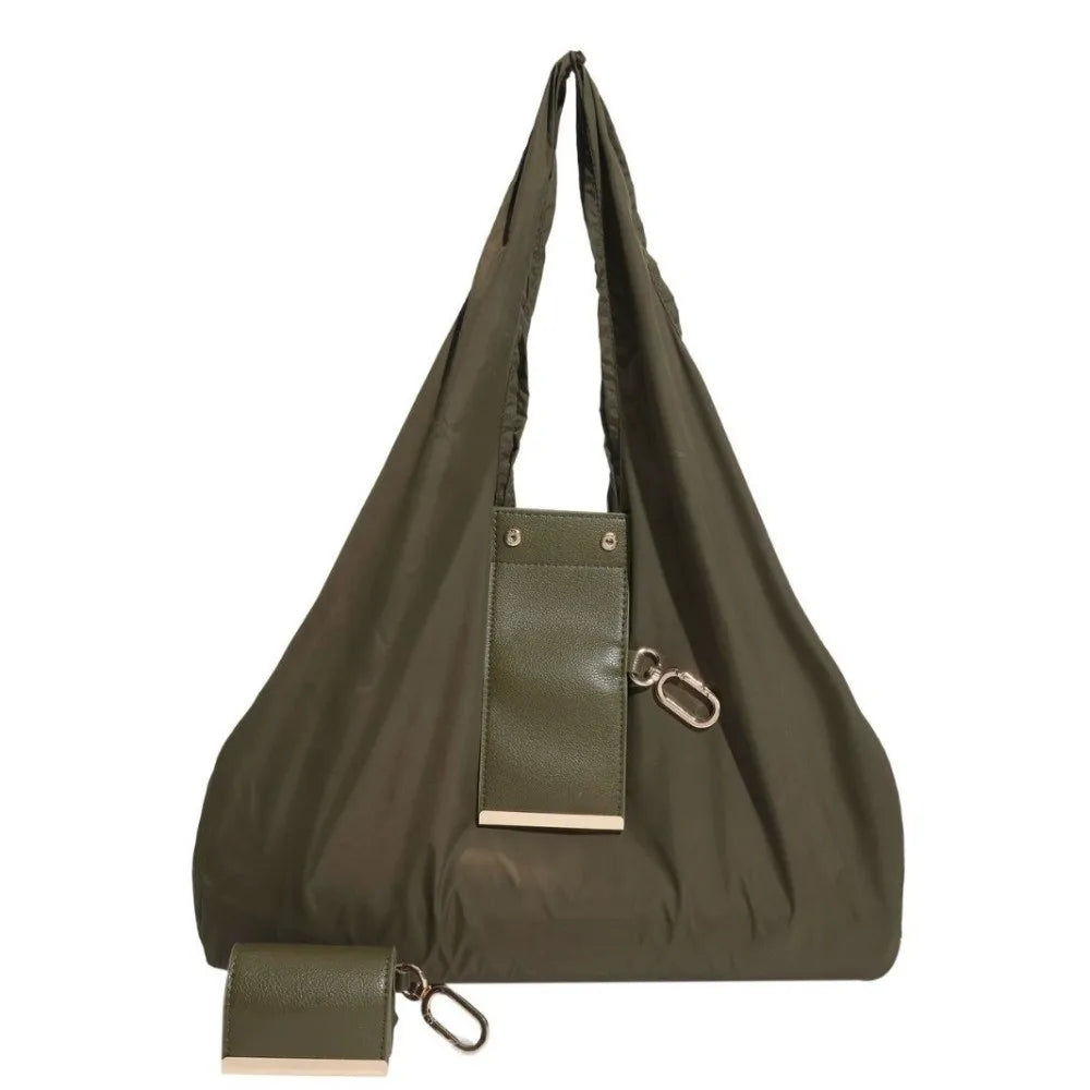 Keychain Storage Bag Foldable Reusable Mini Tote Bag Lightweight Eco-Friendly Foldable Shopping Bag Large Capacity Key Ring Expandable Reusable Bag