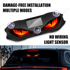 Solar Powered Car Window LED Light Vibration Activated Auto On/Off Devil's Eye Solar Charging Type-C Rechargeable Warning Light