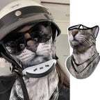 3D Cute Animal Balaclava Motorcycle Motocross Ski Snowboard Hat Helmet Liner Cat Dog Biker Neck Warmer Face Cap Cycling Headgear