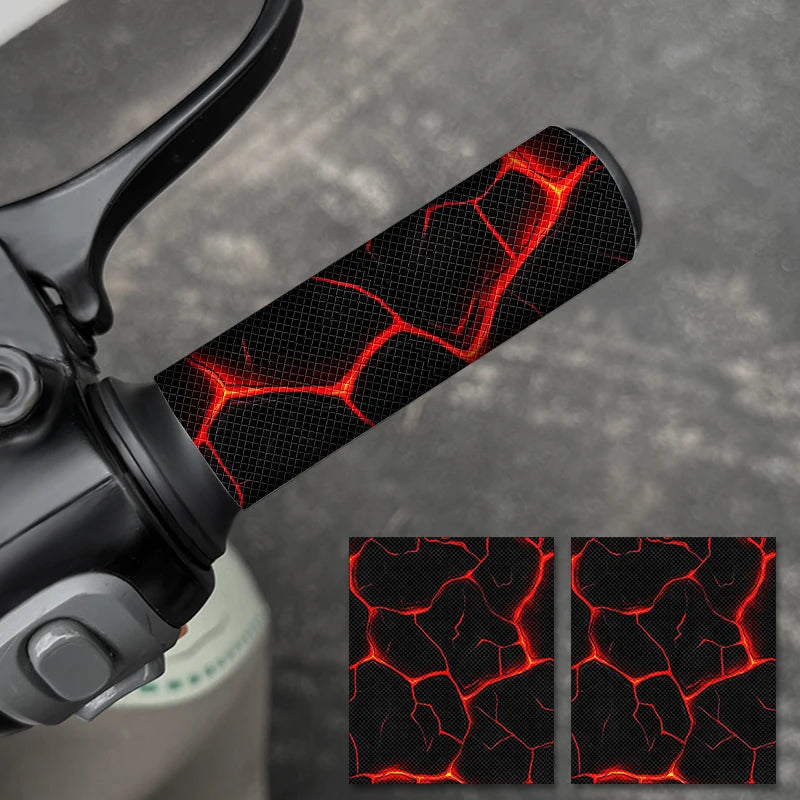 2PCS Crack Motorcycle Grip Stickers Diamond Pattern Waterproof Anti Slip Stickers for Modified Electric Bicycles and Scooters मुख्य तस्बिर