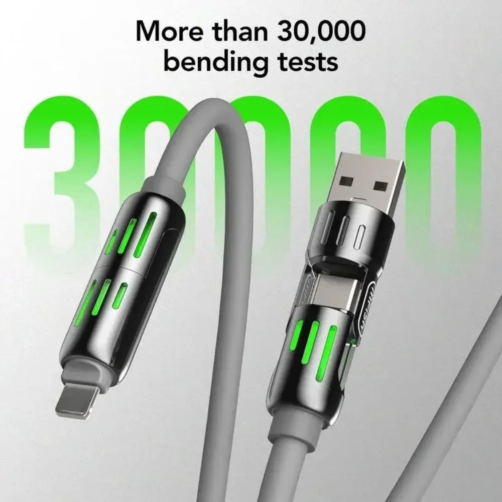 USB、Type C, lightning-Max 240W Fast Charging and Data Sync MFISH 4-in-1 Multi-Function USB Charging Cable for 16/15, iPad 副图