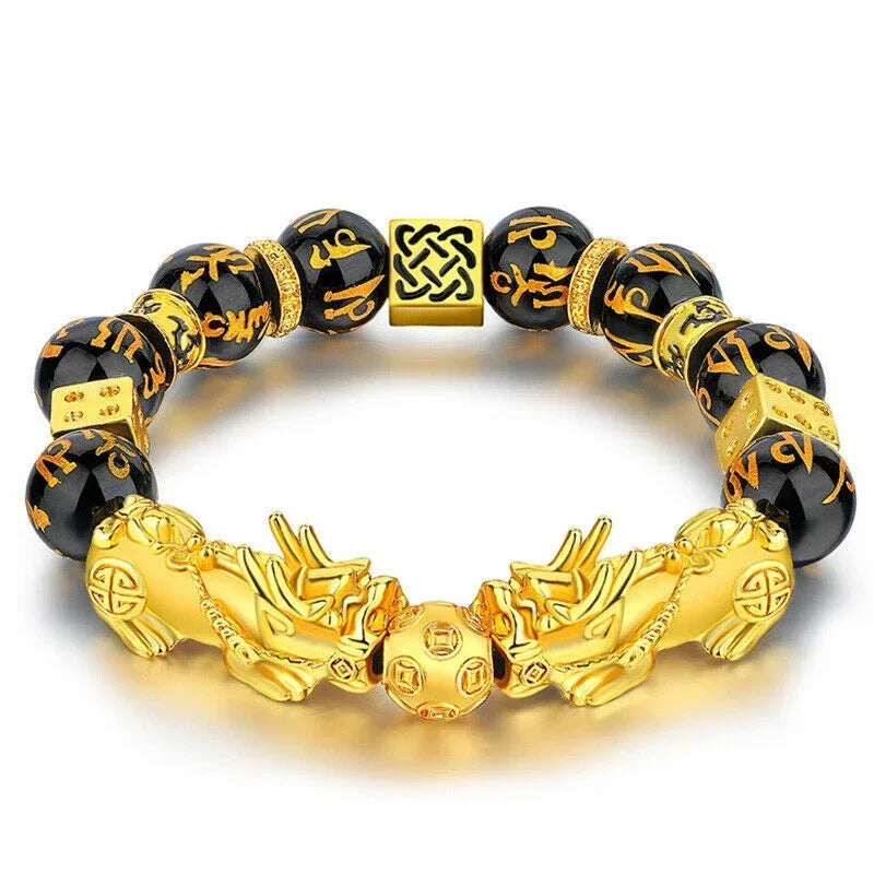 Pixiu Guardian Bracelet Bring Luck Wealth Beads Strand Bracelets Chinese Fengshui Wristband Unisex Lucky Wealthy Men Women उप चित्र