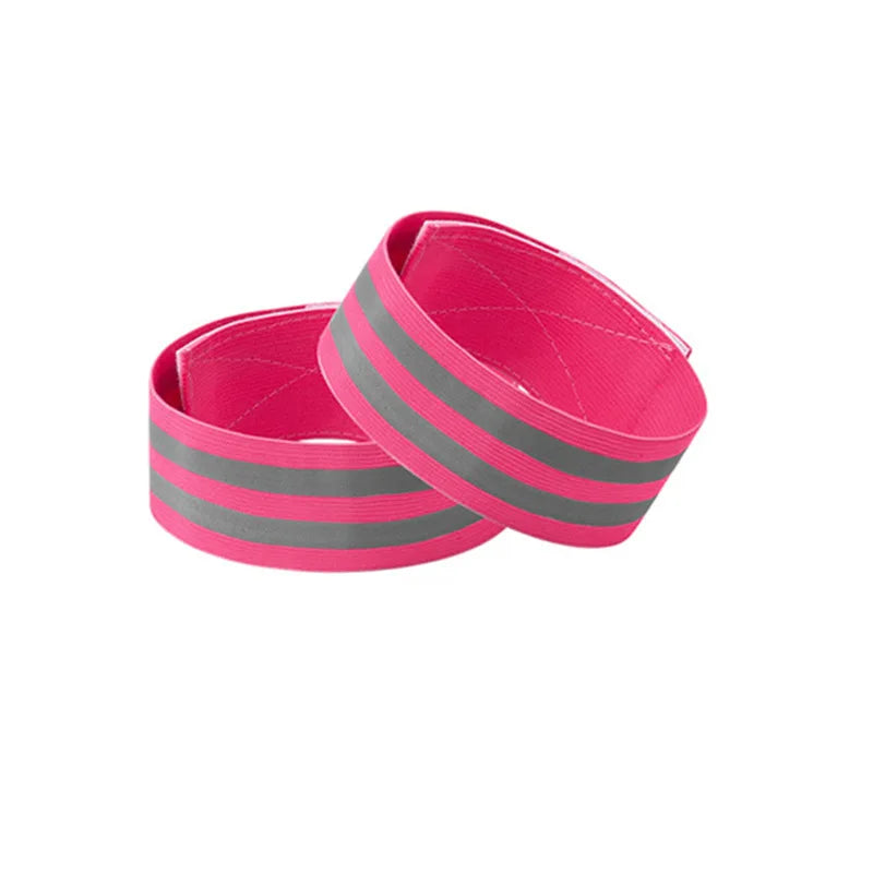 2PCS Running Reflective Arm Bands for Wrist Ankle Leg LED Reflector Armband Night Cycling Safety Light Tape Led Bracelet Strap